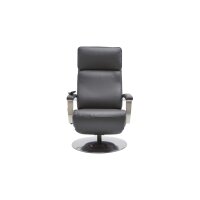 Interliving Sessel Serie 4541 – Relaxsessel motorisch - anthrazitfarbenes LongLife-Leder Credo & Tellerfuß V6
