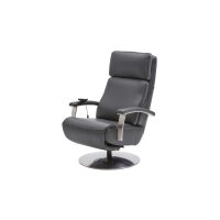 Interliving Sessel Serie 4541 – Relaxsessel motorisch - anthrazitfarbenes LongLife-Leder Credo & Tellerfuß V6