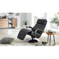 Interliving Sessel Serie 4541 – Relaxsessel motorisch - anthrazitfarbenes LongLife-Leder Credo & Tellerfuß V6