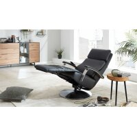 Interliving Sessel Serie 4541 – Relaxsessel motorisch - anthrazitfarbenes LongLife-Leder Credo & Tellerfuß V6