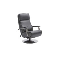 Interliving Sessel Serie 4541 – Relaxsessel motorisch - anthrazitfarbenes LongLife-Leder Credo & Tellerfuß V6