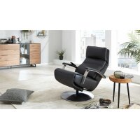 Interliving Sessel Serie 4541 – Relaxsessel motorisch - anthrazitfarbenes LongLife-Leder Credo & Tellerfuß V6