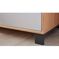 Interliving Garderoben Serie 6005 – Schuhschrank Eiche & lichtgrauer Lack – drei Türen