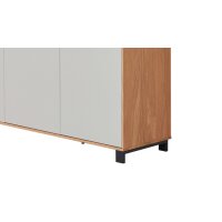 Interliving Garderoben Serie 6005 – Schuhschrank Eiche & lichtgrauer Lack – drei Türen