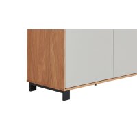 Interliving Garderoben Serie 6005 – Schuhschrank Eiche & lichtgrauer Lack – drei Türen