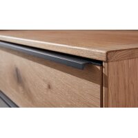 Interliving Garderoben Serie 6005 – Garderobenbank Eiche & lichtgrauer Lack – zwei Schubladen
