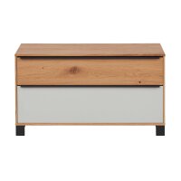 Interliving Garderoben Serie 6005 – Garderobenbank Eiche & lichtgrauer Lack – zwei Schubladen