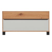 Interliving Garderoben Serie 6005 – Garderobenbank Eiche & lichtgrauer Lack – zwei Schubladen