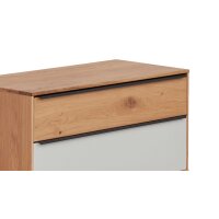 Interliving Garderoben Serie 6005 – Garderobenbank Eiche & lichtgrauer Lack – zwei Schubladen