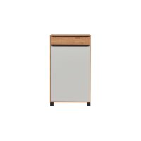Interliving Garderoben Serie 6005 – Kommode Eiche & lichtgrauer Lack – eine Schublade, eine Tür, rechts