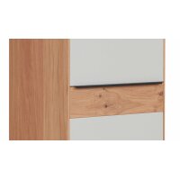 Interliving Garderoben Serie 6005 – Dielenschrank Eiche & lichtgrauer Lack – eine Tür, links