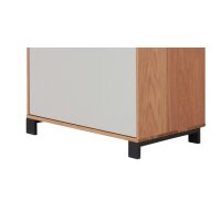Interliving Garderoben Serie 6005 – Dielenschrank Eiche & lichtgrauer Lack – eine Tür, links