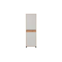 Interliving Garderoben Serie 6005 – Dielenschrank Eiche & lichtgrauer Lack – eine Tür, links