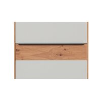 Interliving Garderoben Serie 6005 – Dielenschrank Eiche & lichtgrauer Lack – eine Tür, links