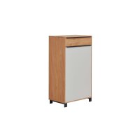 Interliving Garderoben Serie 6005 – Kommode Eiche & lichtgrauer Lack – eine Schublade, eine Tür, links