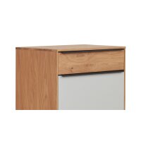 Interliving Garderoben Serie 6005 – Kommode Eiche & lichtgrauer Lack – eine Schublade, eine Tür, links