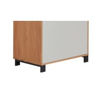 Interliving Garderoben Serie 6005 – Kommode Eiche & lichtgrauer Lack – eine Schublade, eine Tür, links