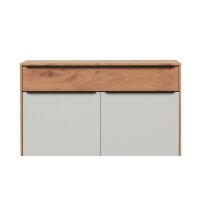 Interliving Garderoben Serie 6005 – Kommode Eiche & lichtgrauer Lack – eine Schublade, zwei Türen