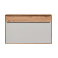 Interliving Garderoben Serie 6005 – Hänge-Schuhschrank Eiche & lichtgrauer Lack – eine Schublade, eine Klappe
