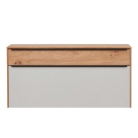 Interliving Garderoben Serie 6005 – Hänge-Schuhschrank Eiche & lichtgrauer Lack – eine Schublade, eine Klappe