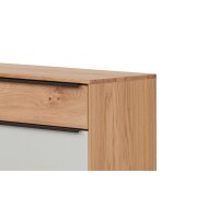 Interliving Garderoben Serie 6005 – Hänge-Schuhschrank Eiche & lichtgrauer Lack – eine Schublade, eine Klappe