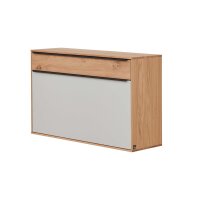Interliving Garderoben Serie 6005 – Hänge-Schuhschrank Eiche & lichtgrauer Lack – eine Schublade, eine Klappe