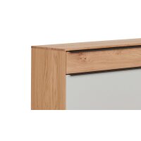 Interliving Garderoben Serie 6005 – Hänge-Schuhschrank Eiche & lichtgrauer Lack – eine Schublade, eine Klappe