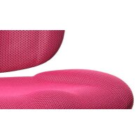 Bürodrehstuhl OrthoSedis 10 als Chefsessel pinker Bezug BB1 & verchromtes Drehkreuz