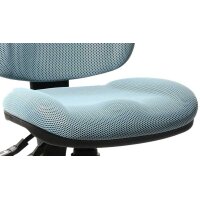 Bürodrehstuhl OrthoSedis 10 als Chefsessel hellblauer Bezug BB3 & verchromtes Drehkreuz