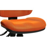Bürodrehstuhl OrthoSedis 10 als Chefsessel orangefarbener Bezug BB2 & verchromtes Drehkreuz
