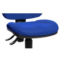 Bürodrehstuhl OrthoSedis 10 als Chefsessel blauer Bezug BB2 & verchromtes Drehkreuz