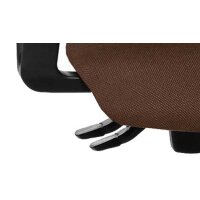 Drehstuhl orthoSedis 20 als ergonomisches Büromöbel dunkelbrauner Sitzbezug G08 & schwarze Netzbespannung, verchromtes Drehkreuz