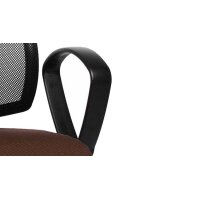 Drehstuhl orthoSedis 20 als ergonomisches Büromöbel dunkelbrauner Sitzbezug G08 & schwarze Netzbespannung, verchromtes Drehkreuz