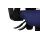Drehstuhl orthoSedis 20 als ergonomisches Büromöbel blauer Sitzbezug G26 & schwarze Netzbespannung, verchromtes Drehkreuz