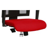 Drehstuhl OrthoSedis 50 als Sitzmöbel fürs Büro roter Netzbezug TT310 & poliertes Aluminium-Fußkreuz