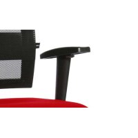Drehstuhl OrthoSedis 50 als Sitzmöbel fürs Büro roter Netzbezug TT310 & poliertes Aluminium-Fußkreuz