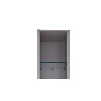 Interliving Kleiderschrank Serie 1205 – Regal Kieselgrau – fünf Glasböden