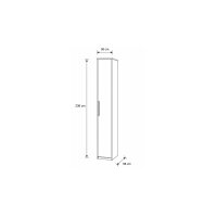 Interliving Kleiderschrank Serie 1205 – Kleiderschrank weiße Glasfront – eine Tür, Breite ca. 38 cm