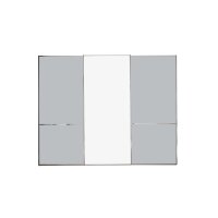 Interliving Kleiderschrank Serie 1205 – Schwebetürenschrank Weiß & Spiegel – drei Türen, Breite ca. 300 cm