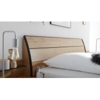 Interliving Kleiderschrank Serie 1205 – Bettgestell Eiche Bianco & Schiefer – Liegefläche ca. 180 x 200 cm