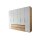 Interliving Kleiderschrank Serie 1205 – Kleiderschrank Champagner & Eiche Bianco – sechs Türen & vier Schubladen, Breite ca. 300 cm
