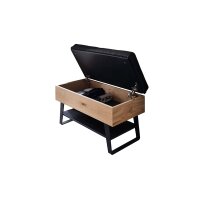 hartmann Garderobenprogramm Runa - Garderobenbank Kerneiche & anthrazitfarbener Stoffbezug - Länge ca. 80 cm