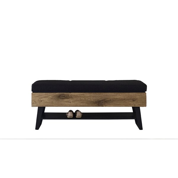 hartmann Garderobenprogramm Runa - Garderobenbank Kerneiche & anthrazitfarbener Stoffbezug - Länge ca. 118 cm