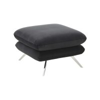 SOFAkultur Programm SK 254 Sixty 2.0 - Polsterhocker schwarzer Bezug Velvet & Chromfüße – ca. 70 x 70 cm