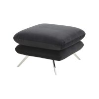SOFAkultur Programm SK 254 Sixty 2.0 - Polsterhocker schwarzer Bezug Velvet & Chromfüße – ca. 70 x 70 cm