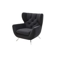 SOFAkultur Programm SK 254 Sixty 2.0 - Polstersessel schwarzer Bezug Velvet & Chromfüße