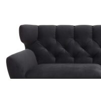 SOFAkultur Programm SK 254 Sixty 2.0 - Dreisitzer schwarzer Bezug Velvet & Chromfüße – Länge ca. 225 cm
