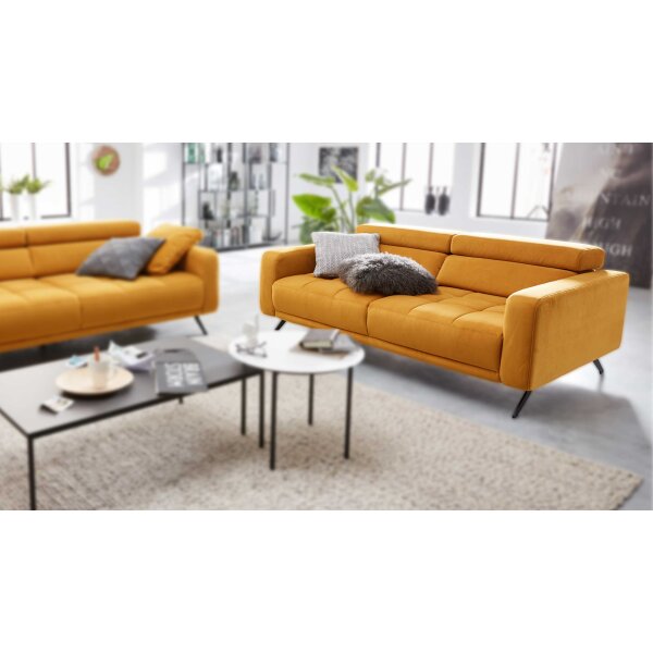 Interliving Sofa Serie 4303 – 2,5-Sitzer curryfarbene Wirkware Salsa - Länge ca. 182 cm