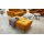 Interliving Sofa Serie 4303 – XXL-Hocker curryfarbene Wirkware Salsa - ca. 126 x 76 cm