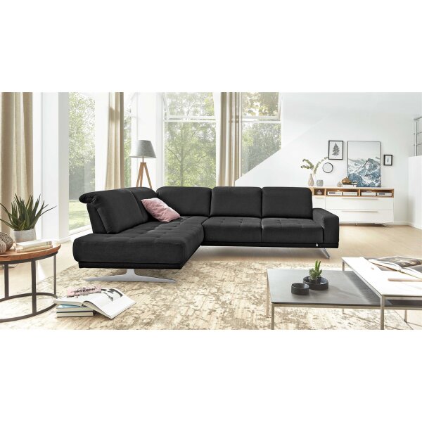 Interliving Sofa Serie 4250 – Ecksofa schwarzer Bezug Medea 7006 – Stellfläche ca. 215 x 285 cm